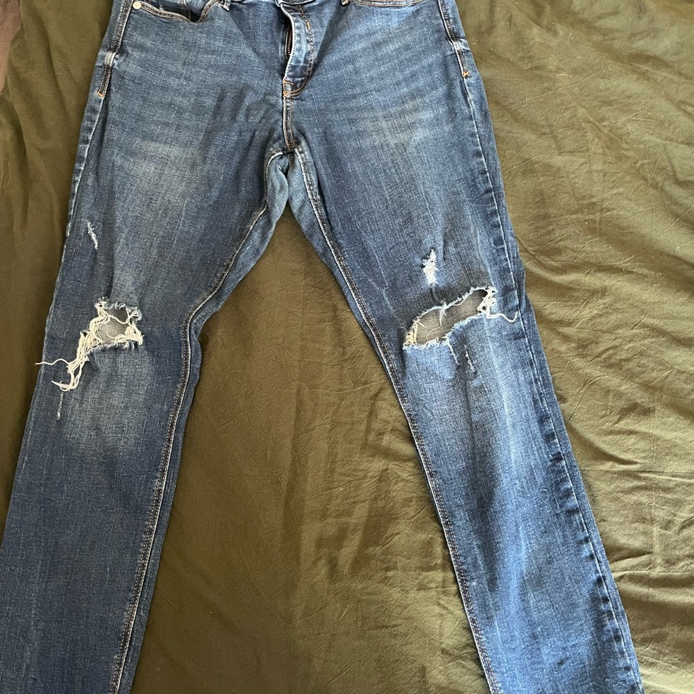 Old Navy Blue Skinny Jeans with Distressed Details
